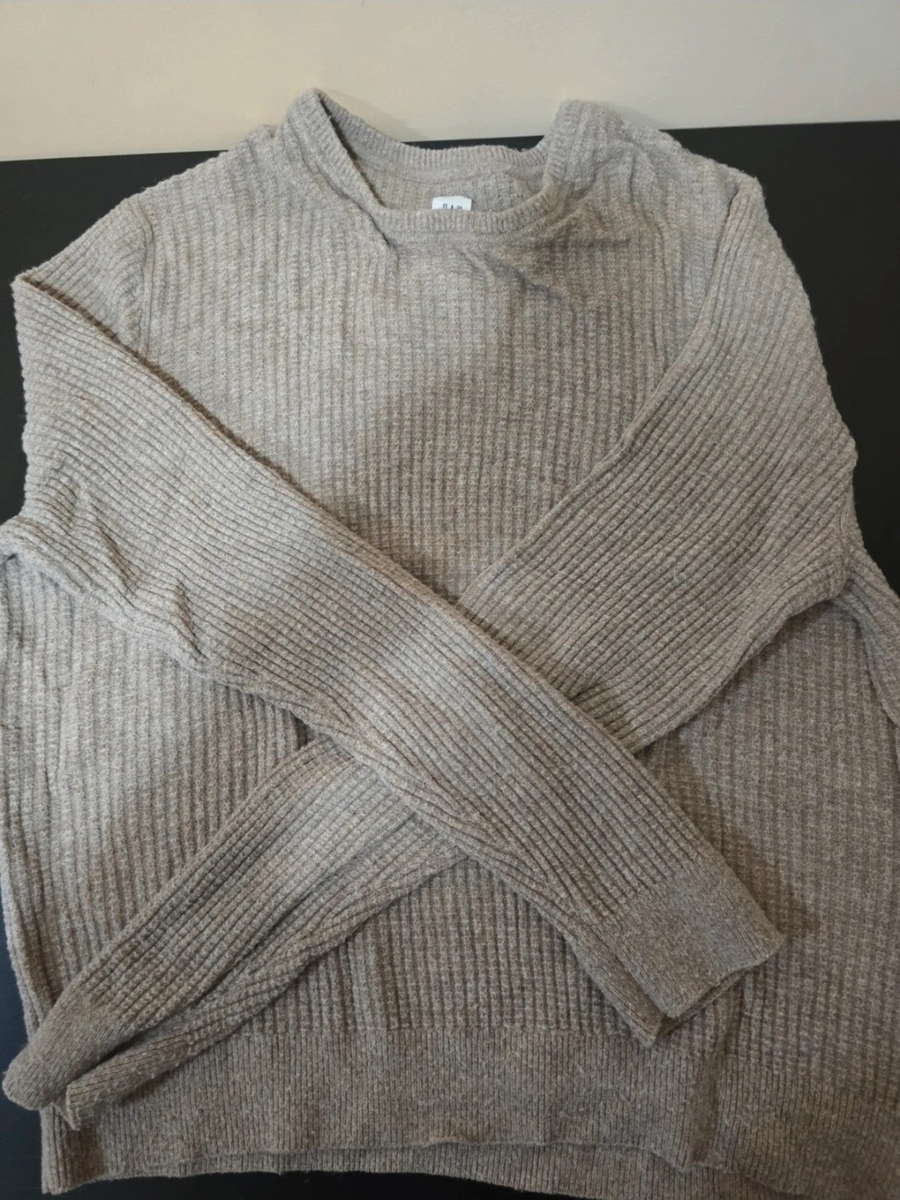 GAP Men's Ribbed Crewneck Sweater in Taupe